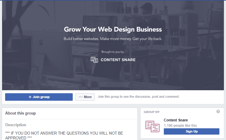 grow your web design business - facebook groups for web design