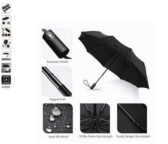 Amazon product listing - example of an image showing product details