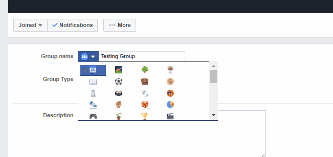 change the icon - Facebook Groups