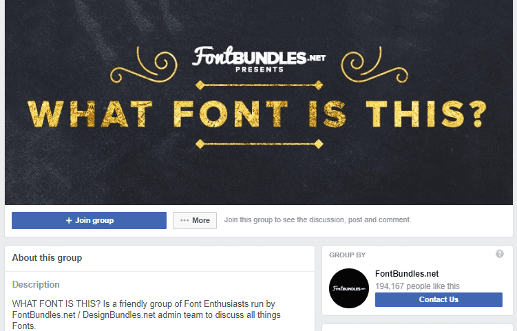 what font is this - facebook groups for typography and fonts