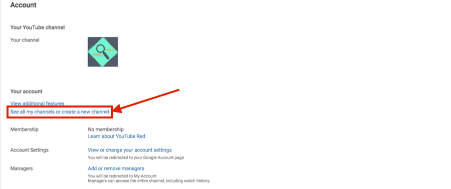 step1 YouTube account settings screenshot