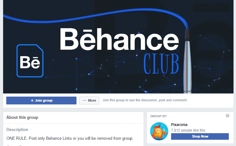 behance club - facebook groups for graphic design