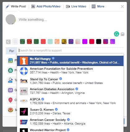 Support Charity Post - Facebook Groups New features 2018 - DrSoft
