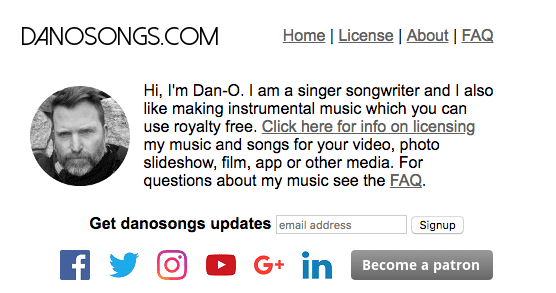 Danosongs is a website with a nice library of royalty free music you can use in your YouTube videos
