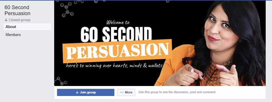 60 Second Persuasion - Best Facebook Groups