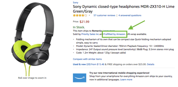 Amazon headphones screenshot