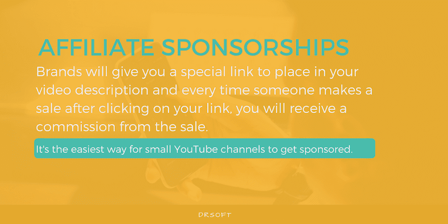 YouTube affiliate sponsorships