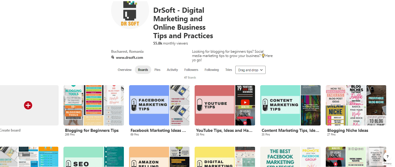 Business Pinterest DrSoft - hot to promote a blog post