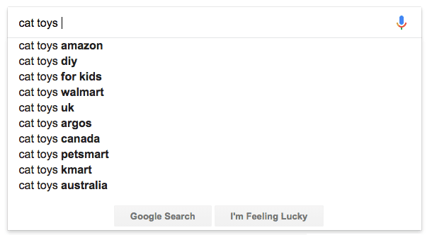 Google suggestions in action